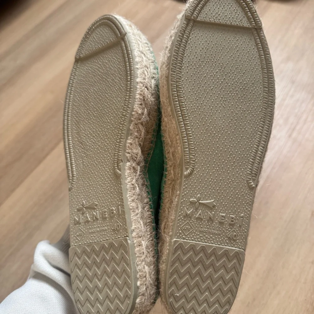 Manebí‎ Classic Green Suede Espadrille Shoes 9.5